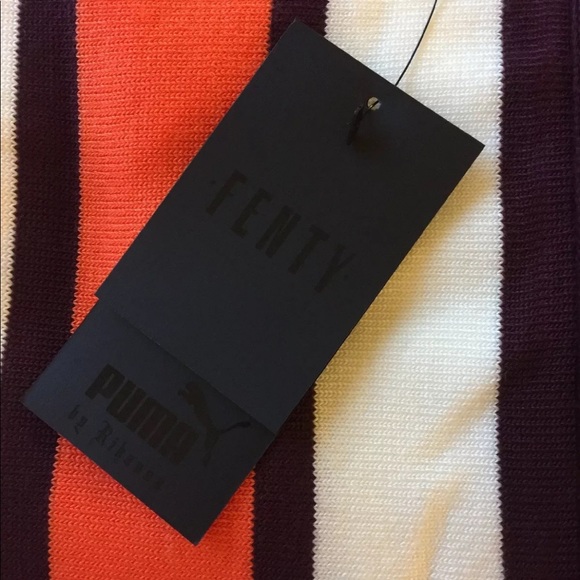 New Fenty Puma By Rihanna Long Varsity Scarf Winetasting Vanilla Ice Flame - Picture 6 of 7